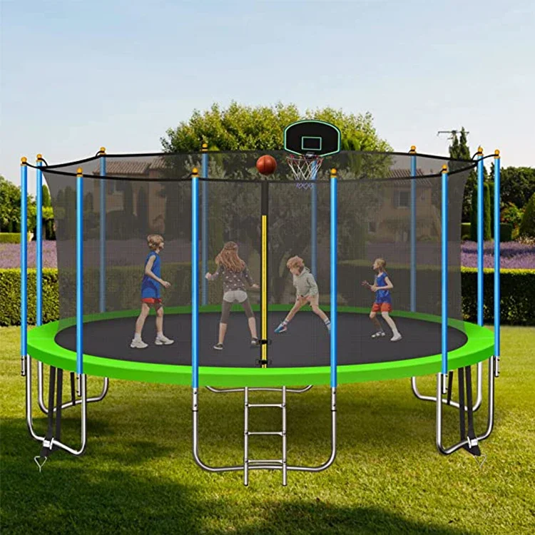 Kids Outdoor Net - # 14피트 원형 무스프링 트램펄린 (안전망