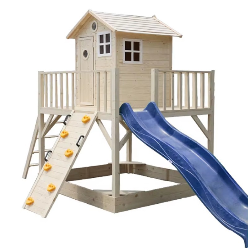 Kids Outdoor Wooden Playhouse - 야외 나무 놀이집 유아용 나무 놀이집