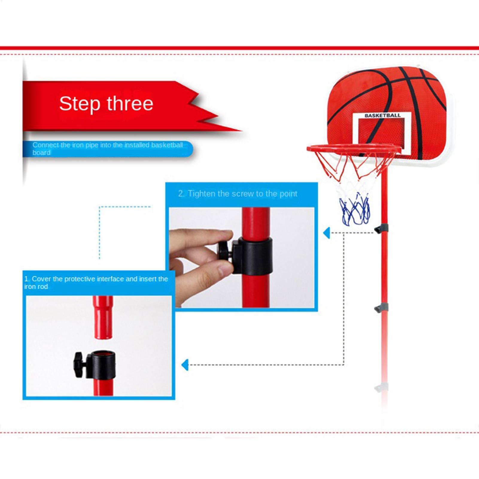 Kids Outdoor Basketball Hoop - 어린이용 농구대 세트 (3개 공, 펌프,