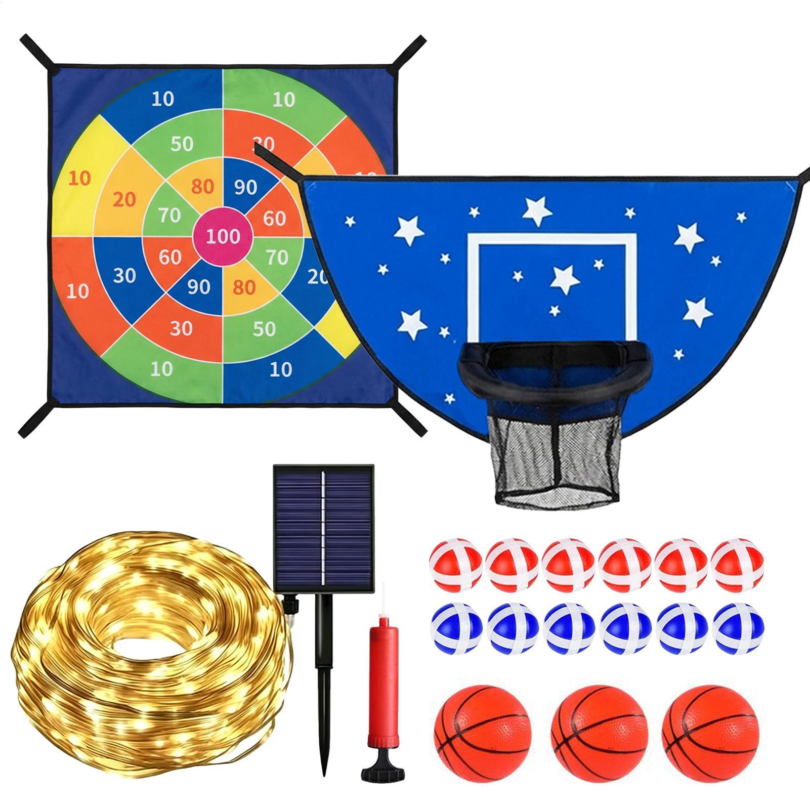 Kids Outdoor Basketball Hoop - 다트보드가 있는 트램폴린용 농구 골대, 어린이,