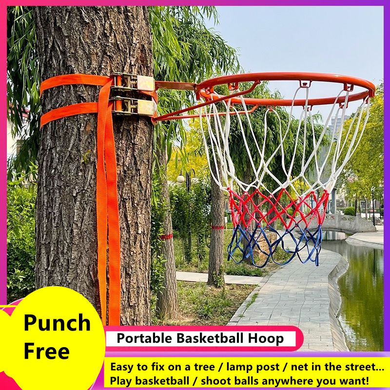 Kids Outdoor Basketball Hoop - 펀치 프리 농구 후프 표준 스틸