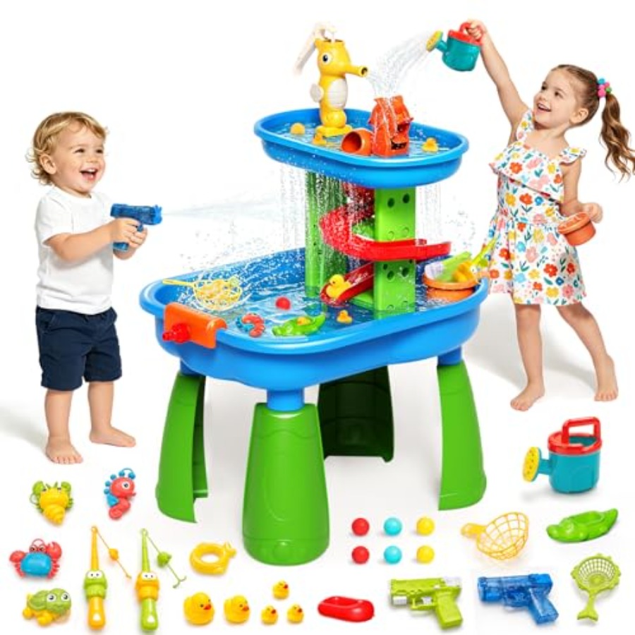 Kids Outdoor Water Play Table - 3~8세 어린이용 야외 물놀이 테이블, STEM
