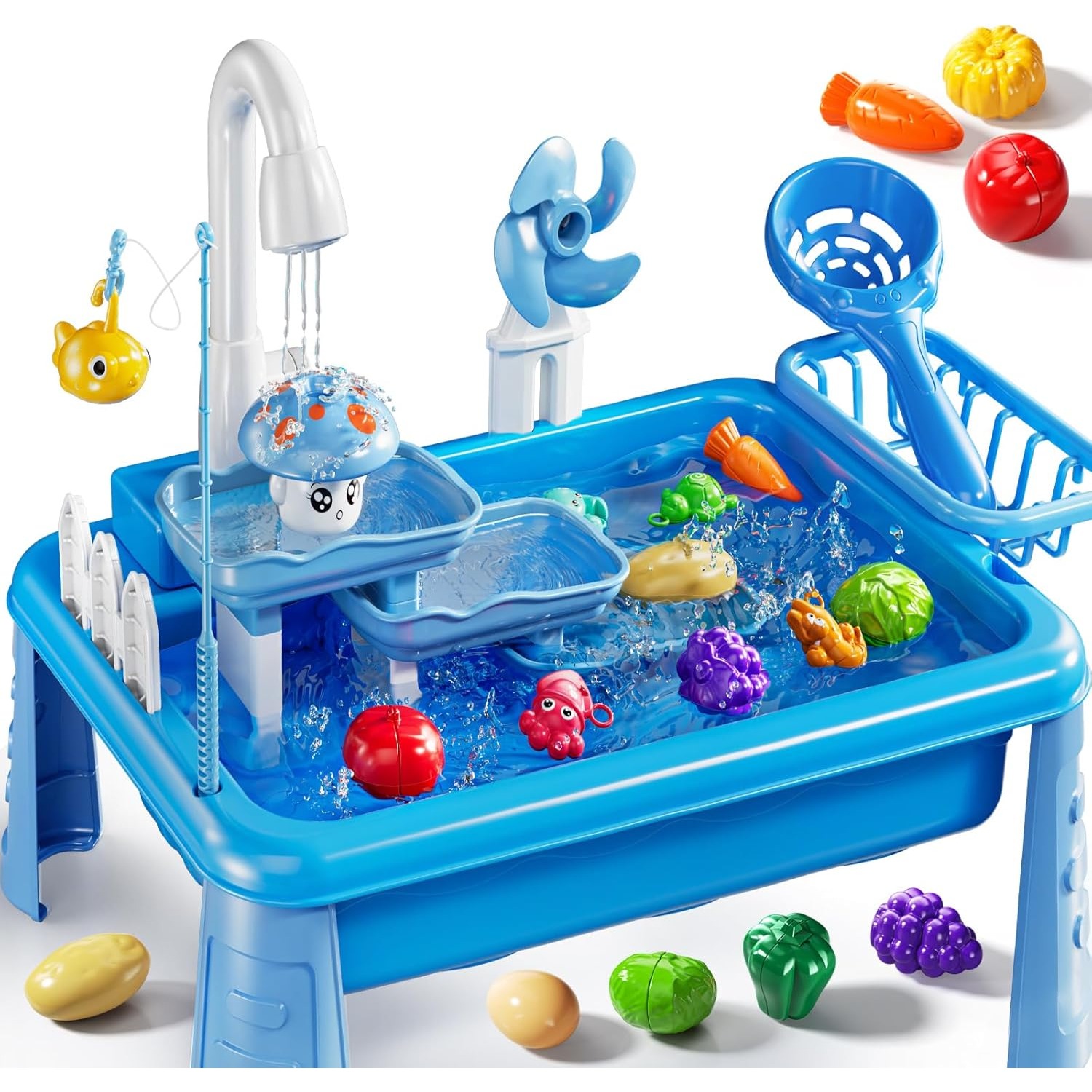 Kids Outdoor Water Play Table - 어린이용 물놀이 싱크대 장난감, 흐르는 물과