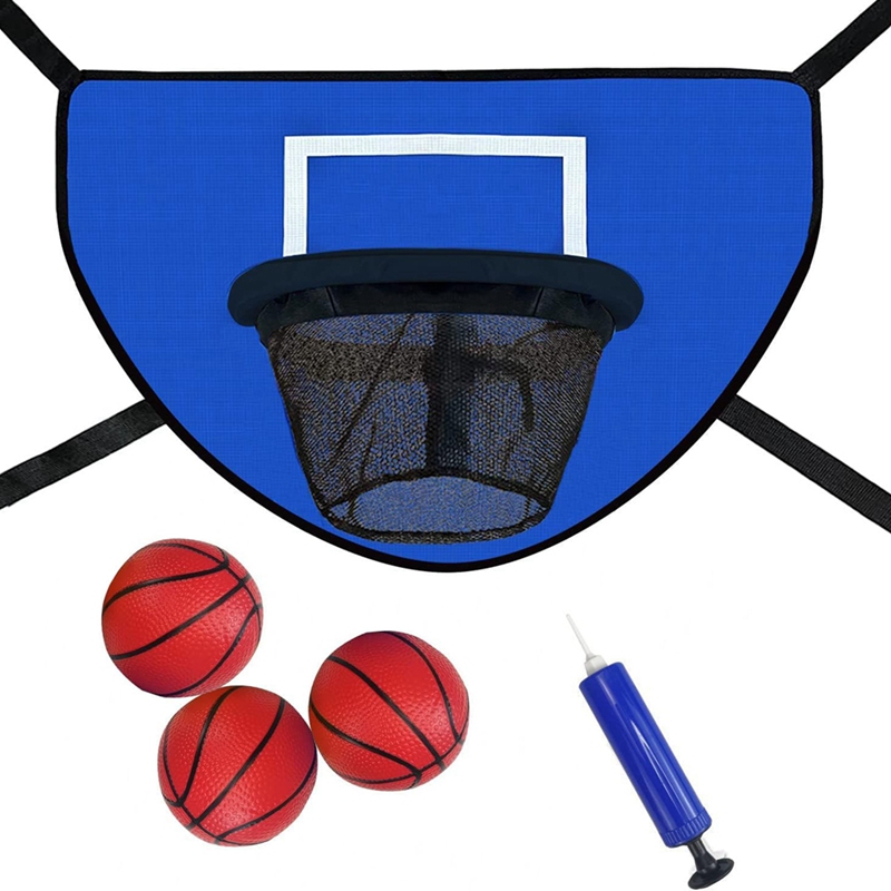 Kids Outdoor Basketball Hoop - 트램펄린 농구 후프 키트, 펌프 및