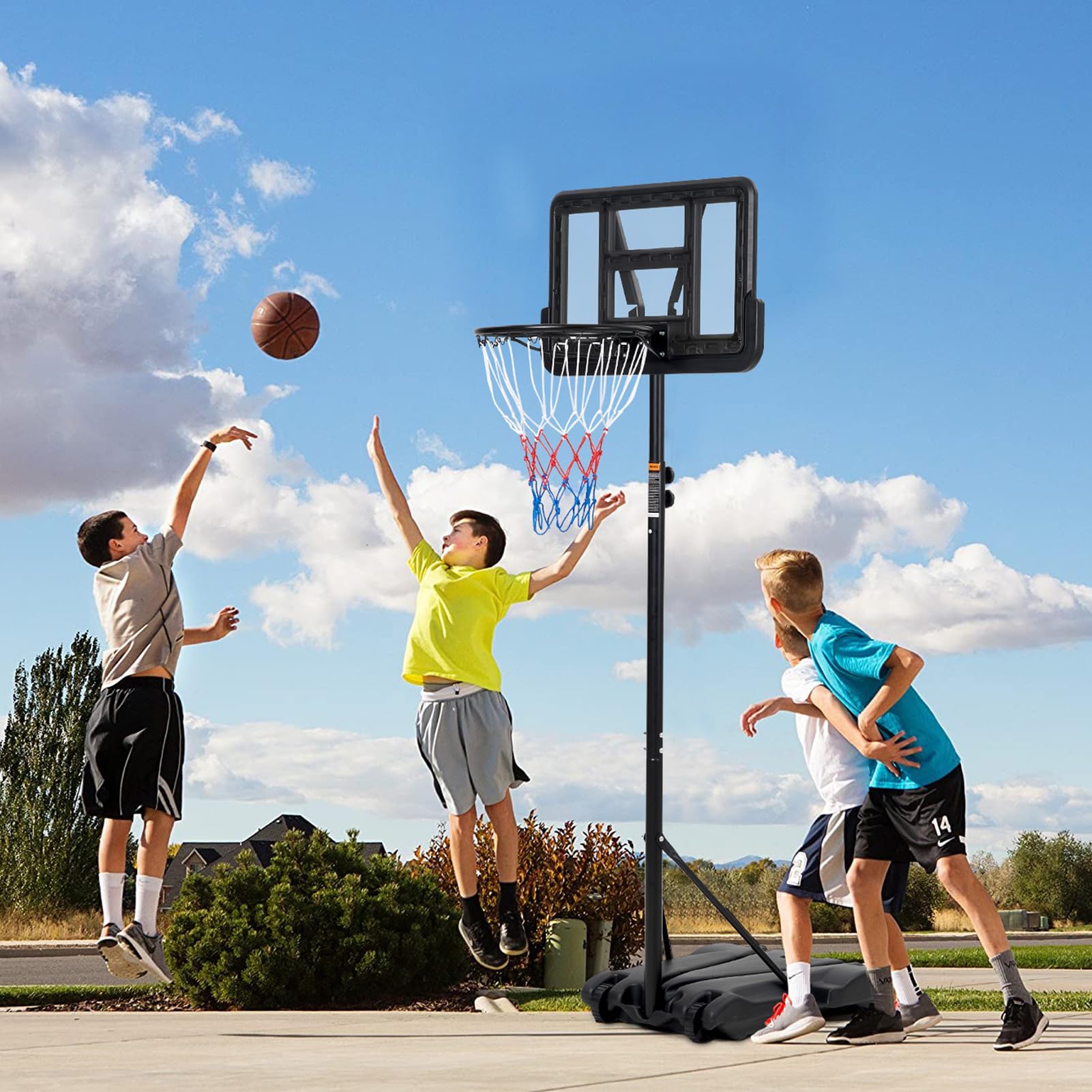 Kids Outdoor Basketball Hoop - 어린이 농구대, 5-7피트 높이 조절 가능