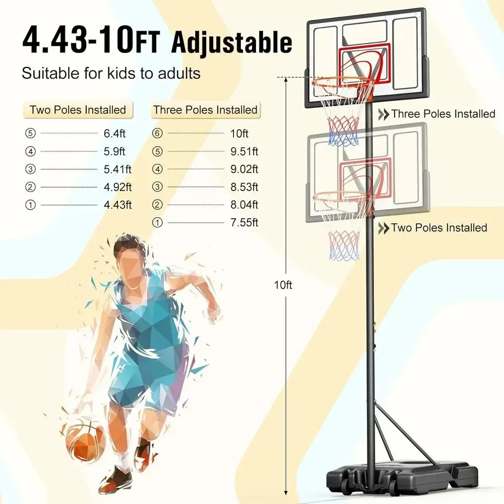 휴대용 야외 농구대, 44인치 백보드, 어린이, 청소년 - Kids Outdoor Basketball Hoop 리뷰 및 가격