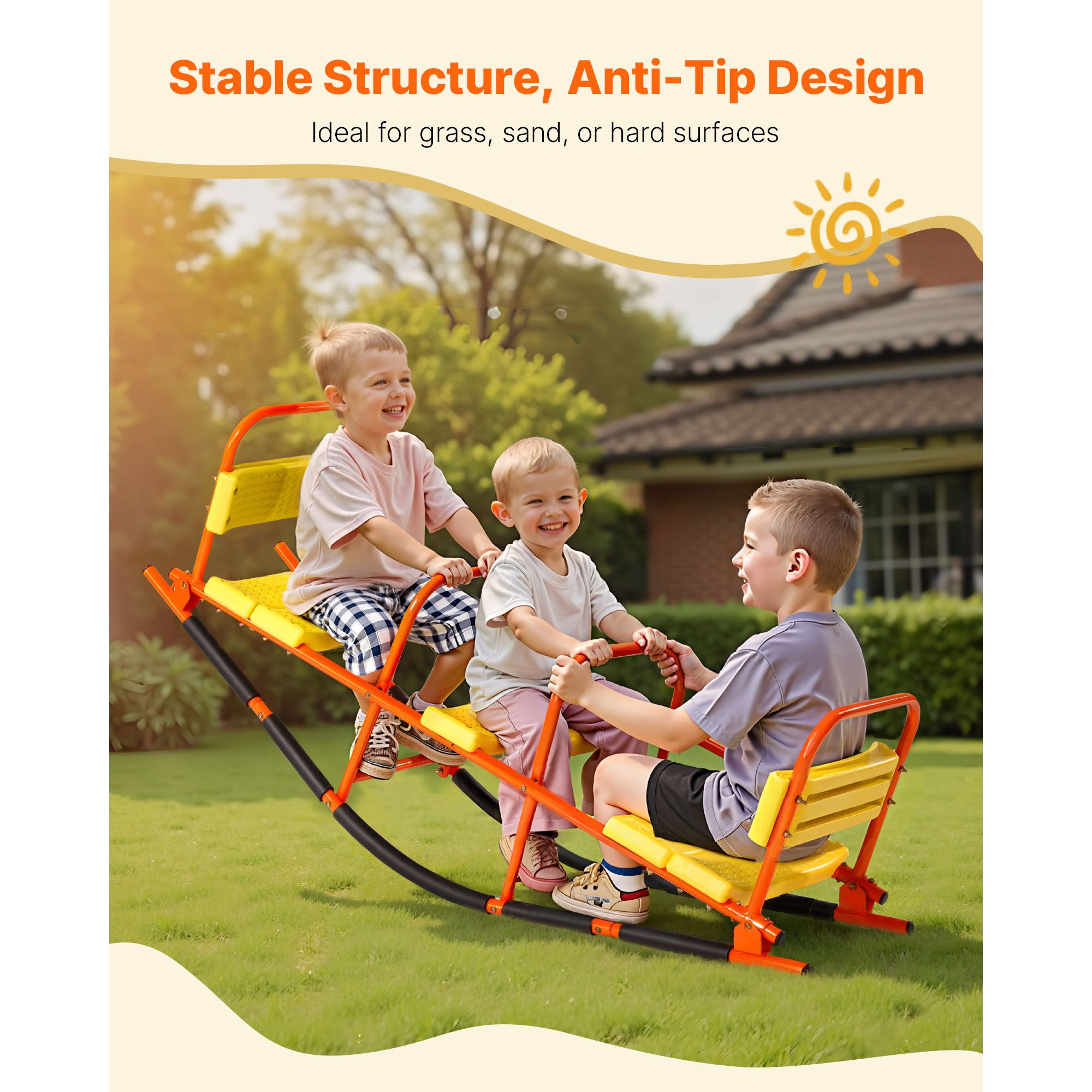어린이 시소, 200파운드(약 90kg) 하중 용량,  - Kids Outdoor Lawn Equipment 리뷰 및 가격
