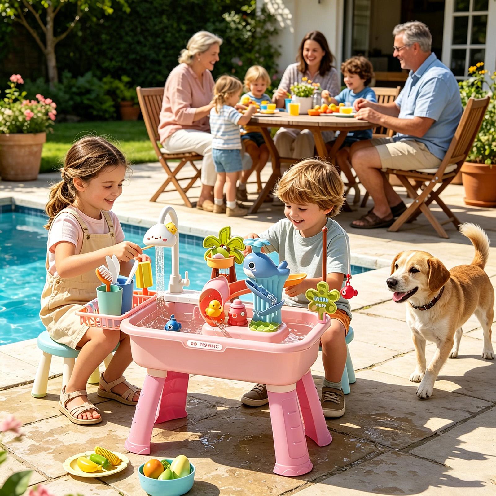 펌프가 있는 어린이 물놀이 테이블, 유아용 감각 놀이  - Kids Outdoor Water Play Table 리뷰 및 가격
