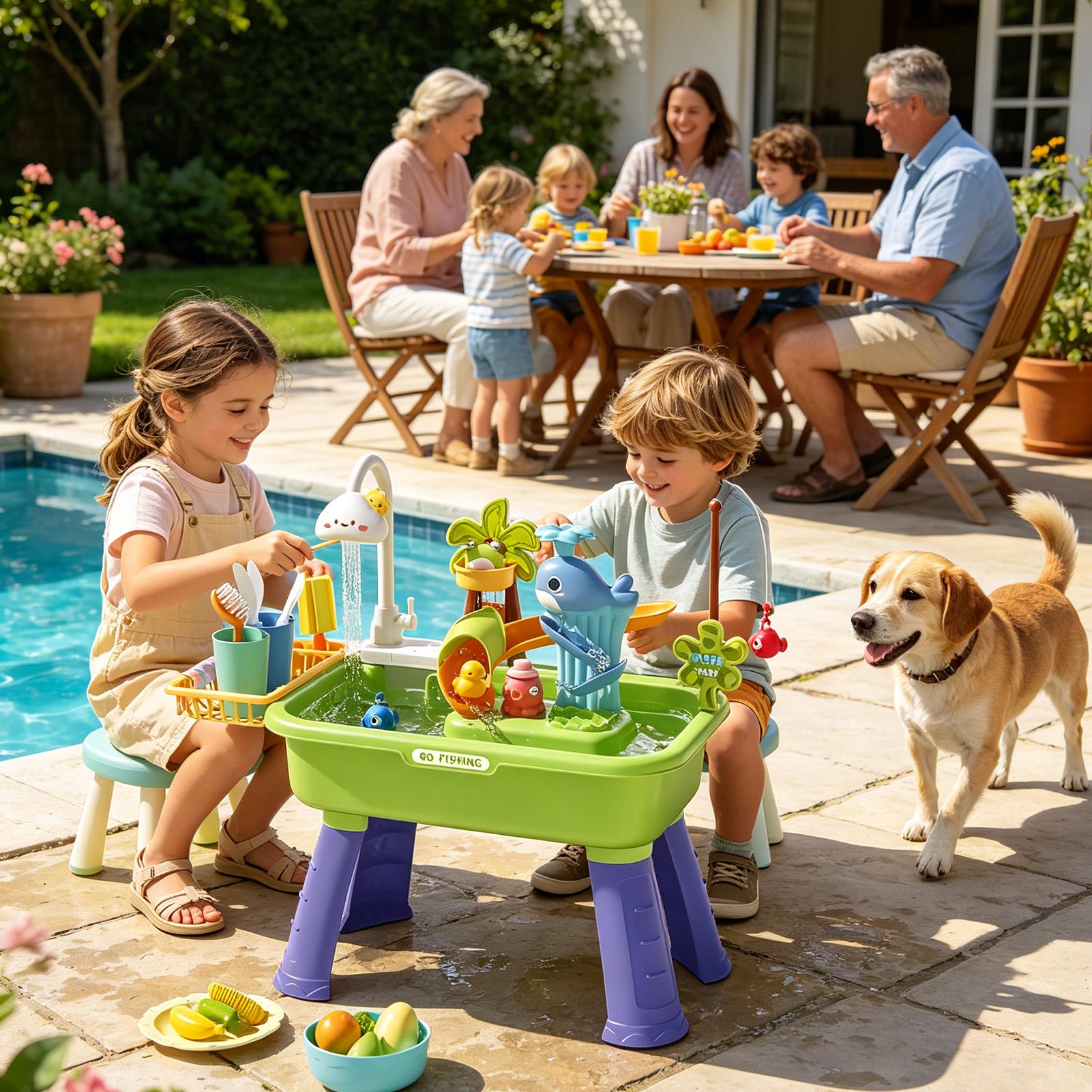 어린이용 펌프식 물놀이 테이블, 재미있는 학습 완구,  - Kids Outdoor Water Play Table 리뷰 및 가격