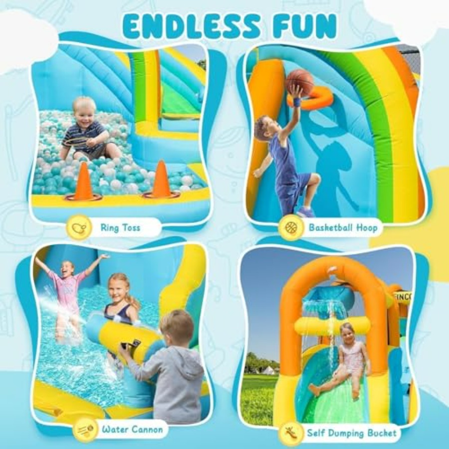 어린이용 뒷마당 야외용 풍선 워터 슬라이드(물놀이 풀, - Kids Outdoor Basketball Hoop 리뷰 및 가격
