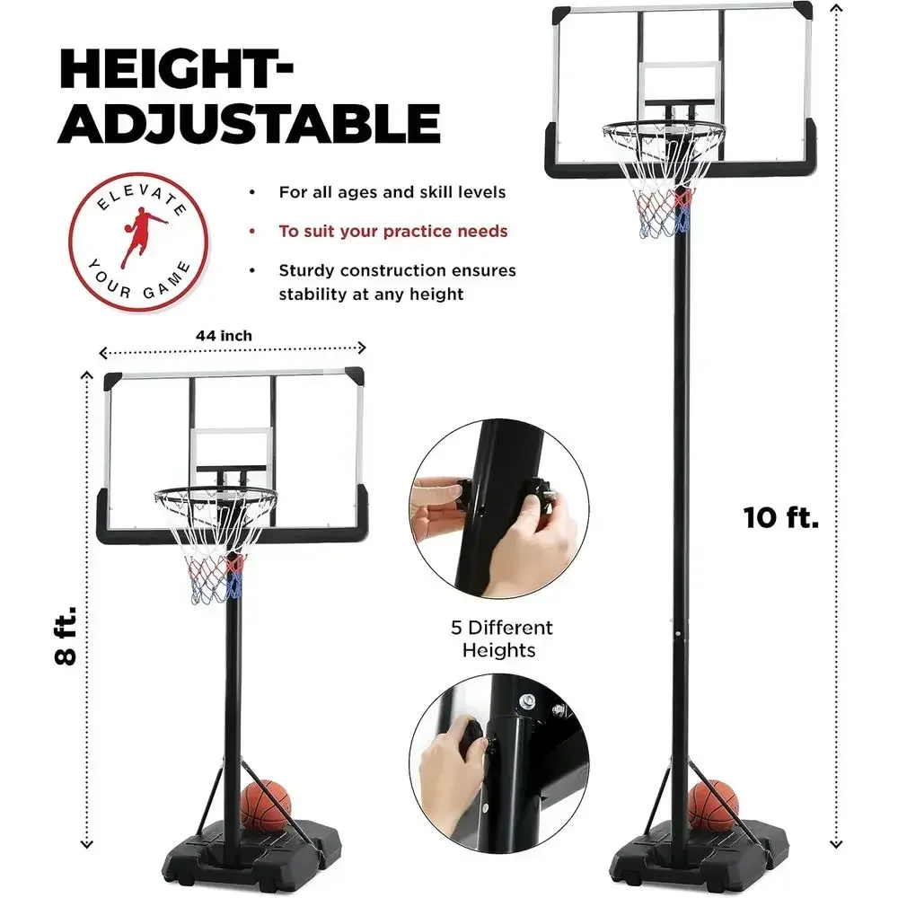 어린이와 성인을 위한 조절 가능한 44인치 깨지지 않는 - Kids Outdoor Basketball Hoop 리뷰 및 가격