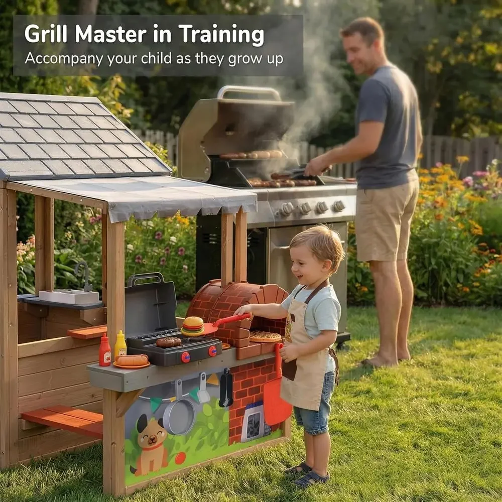 어린이 야외용 나무 놀이집, CeWooden 플레이 하 - Kids Outdoor Wooden Playhouse 리뷰 및 가격