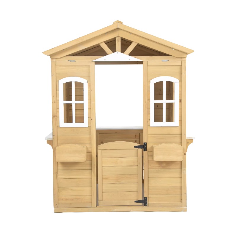 모던 클래식 원목 어린이 야외 놀이집 (작동하는 문,  - Kids Outdoor Wooden Playhouse 리뷰 및 가격