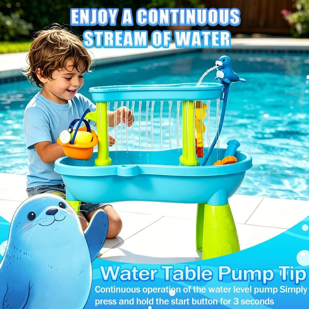 휴대용 무드릴 어린이 물놀이 테이블 펌프 바다사자 연속 - Kids Outdoor Water Play Table 리뷰 및 가격