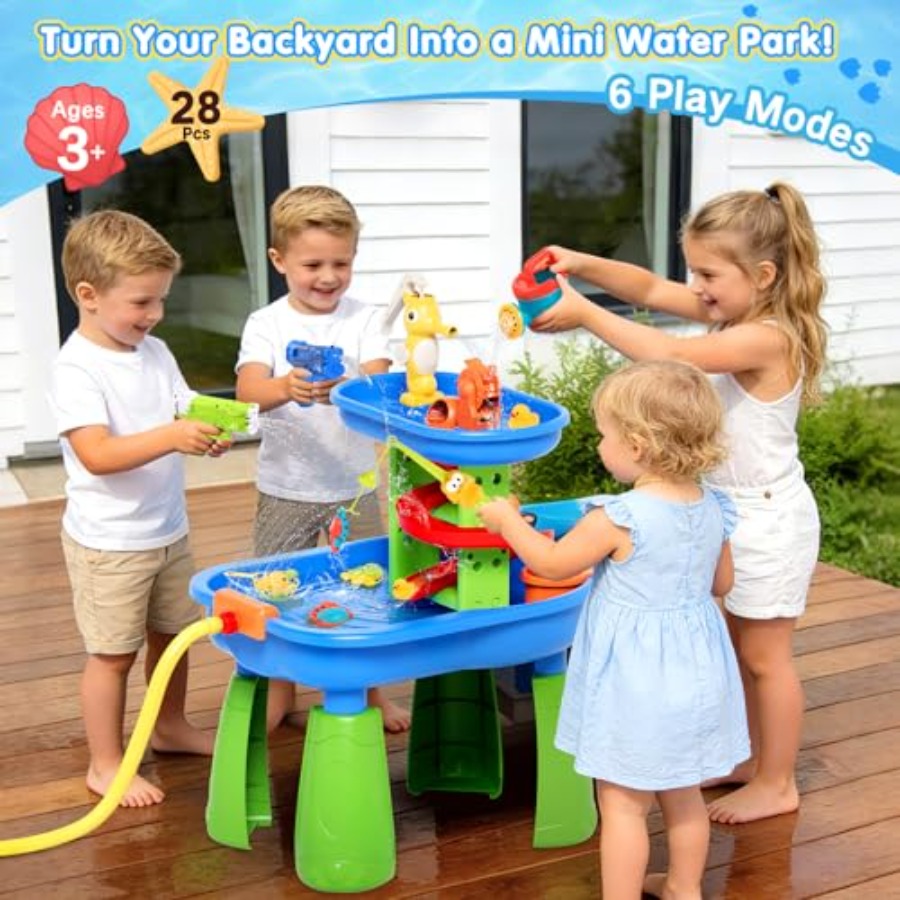 3~8세 어린이용 야외 물놀이 테이블, STEM 28P - Kids Outdoor Water Play Table 리뷰 및 가격