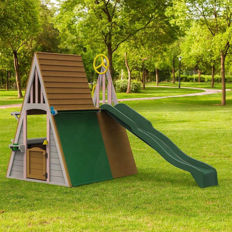 어린이 야외 놀이터 장비 삼각형 몬테소리 나무 성 놀이 - Kids Outdoor Wooden Playhouse 리뷰 및 가격