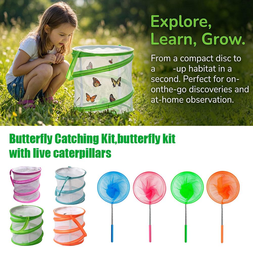 어린이 나비 잡기 키트 접이식 메쉬 곤충 서식지 케이지 - Kids Outdoor Net 리뷰 및 가격