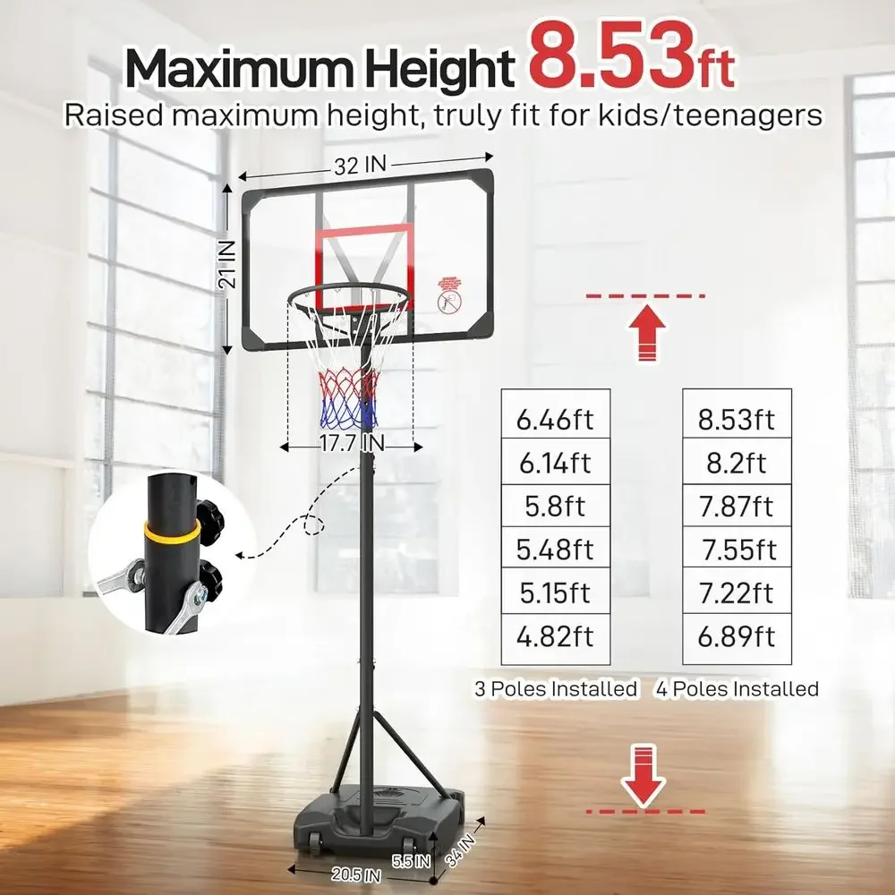 어린이, 청소년, 유소년을 위한 높이 조절 가능한 휴대 - Kids Outdoor Basketball Hoop 리뷰 및 가격