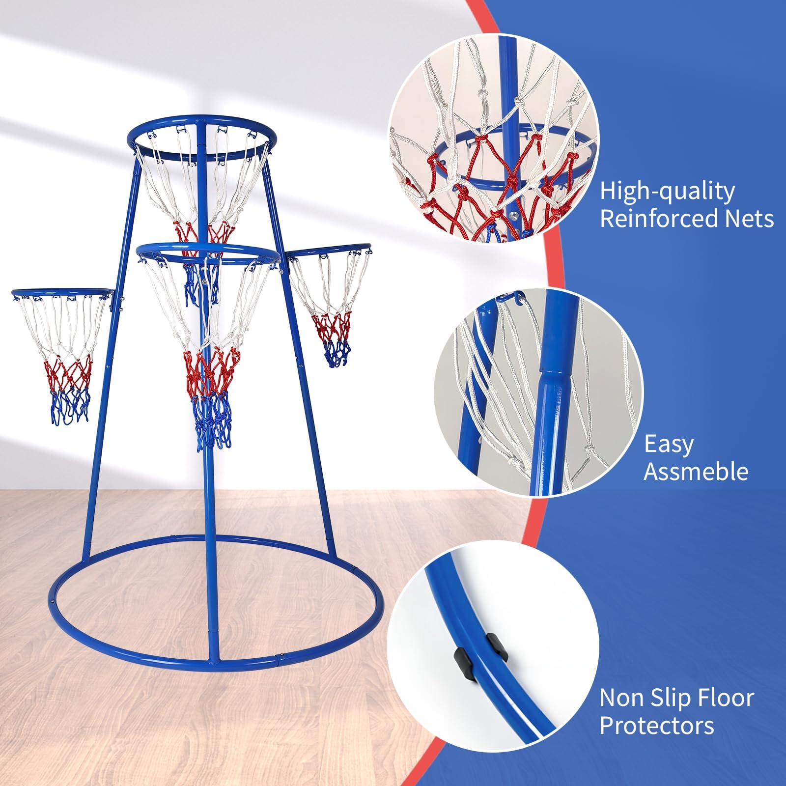 4개의 후프가 있는 유아용 농구 세트 (공 4개 및 펌 - Kids Outdoor Basketball Hoop 리뷰 및 가격