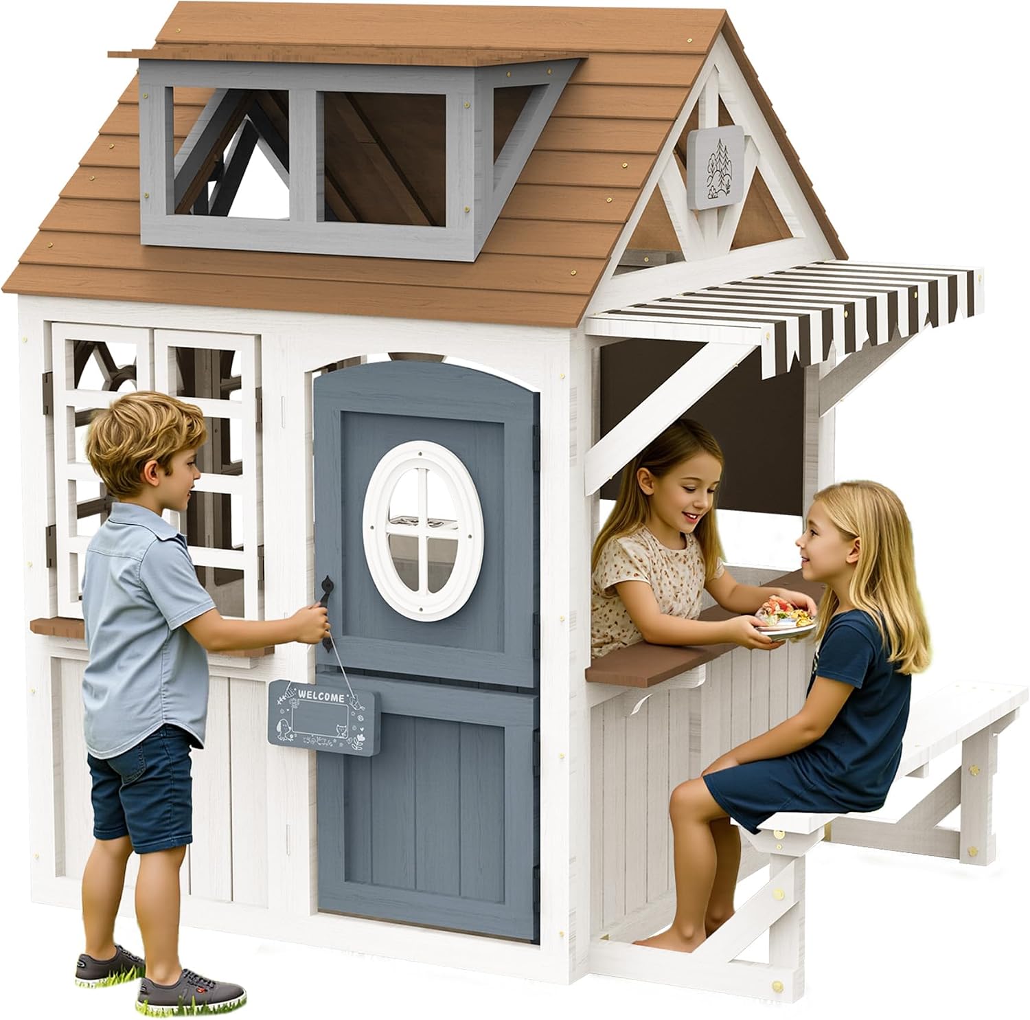 알보트 키즈 야외용 원목 놀이집 (주방 세트 포함) | - Kids Outdoor Wooden Playhouse 리뷰 및 가격