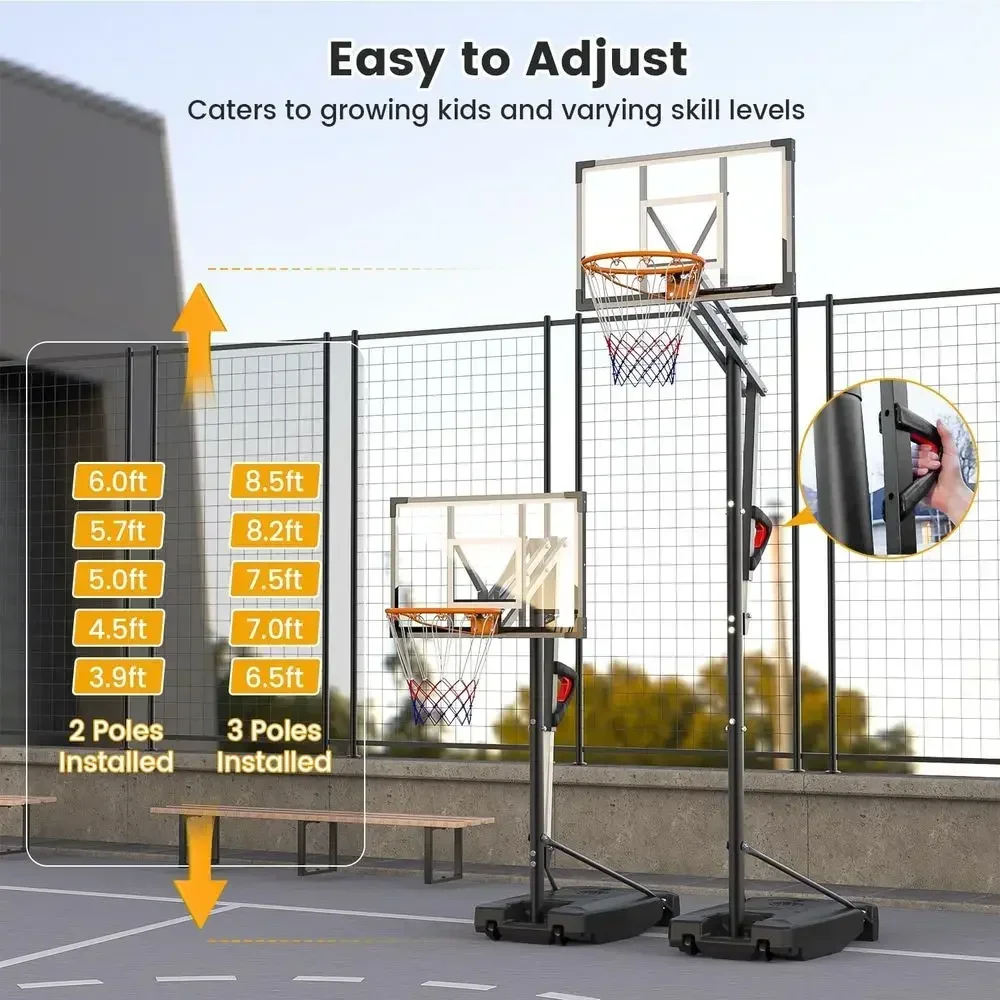 휴대용 야외 농구대, 높이 조절 가능, HDPE 백보드 - Kids Outdoor Basketball Hoop 리뷰 및 가격